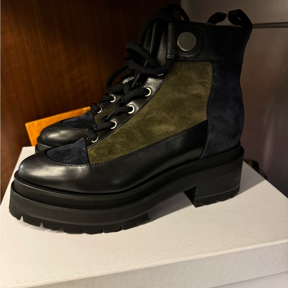 Pierre Hardy 50MM Penny Lace Up Bootie Green and Black 40 NWT - Picture 7 of 12